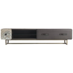 Gianfranco Ferré Home Five Points TV Holder in Tay Wood Tinted Smoky Grey