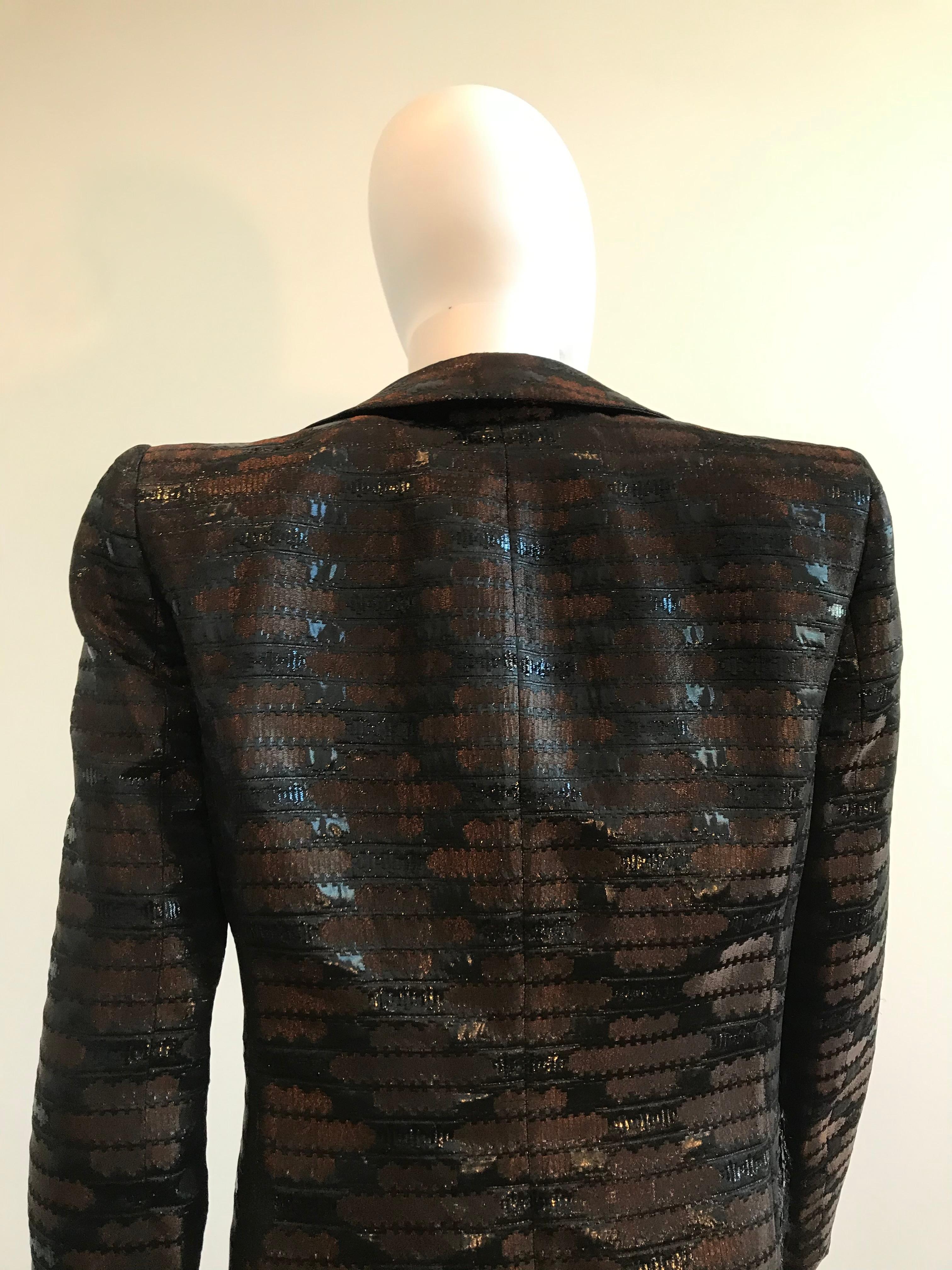 Black Gianfranco Ferre Floral Cutout Evening Blazer For Sale