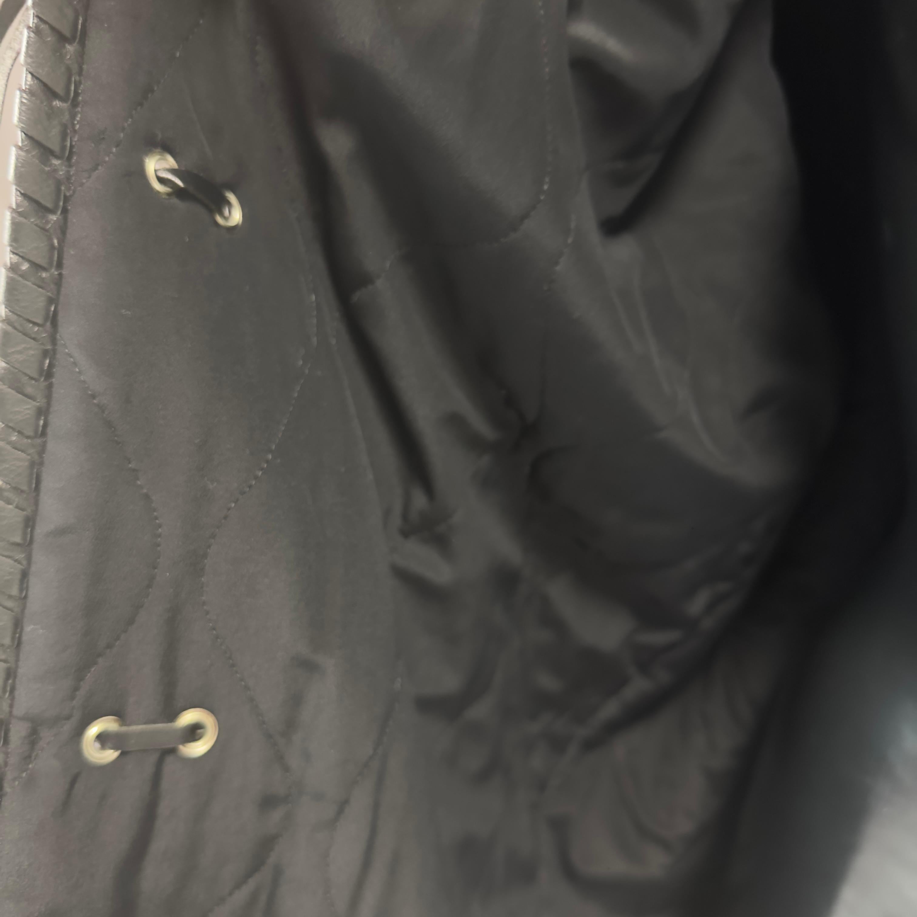 Gianfranco Ferré Vintage Jacket in Black Jacquard Fabric with Leather Inserts For Sale 9
