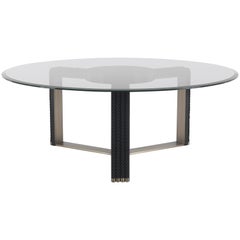 Gianfranco Ferré Glasgow Bronzed Brass Dining Table with Glass Top