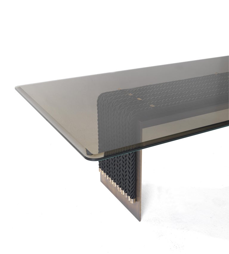 21st Century Glasgow Table with Black Decorative Ropes by Gianfranco