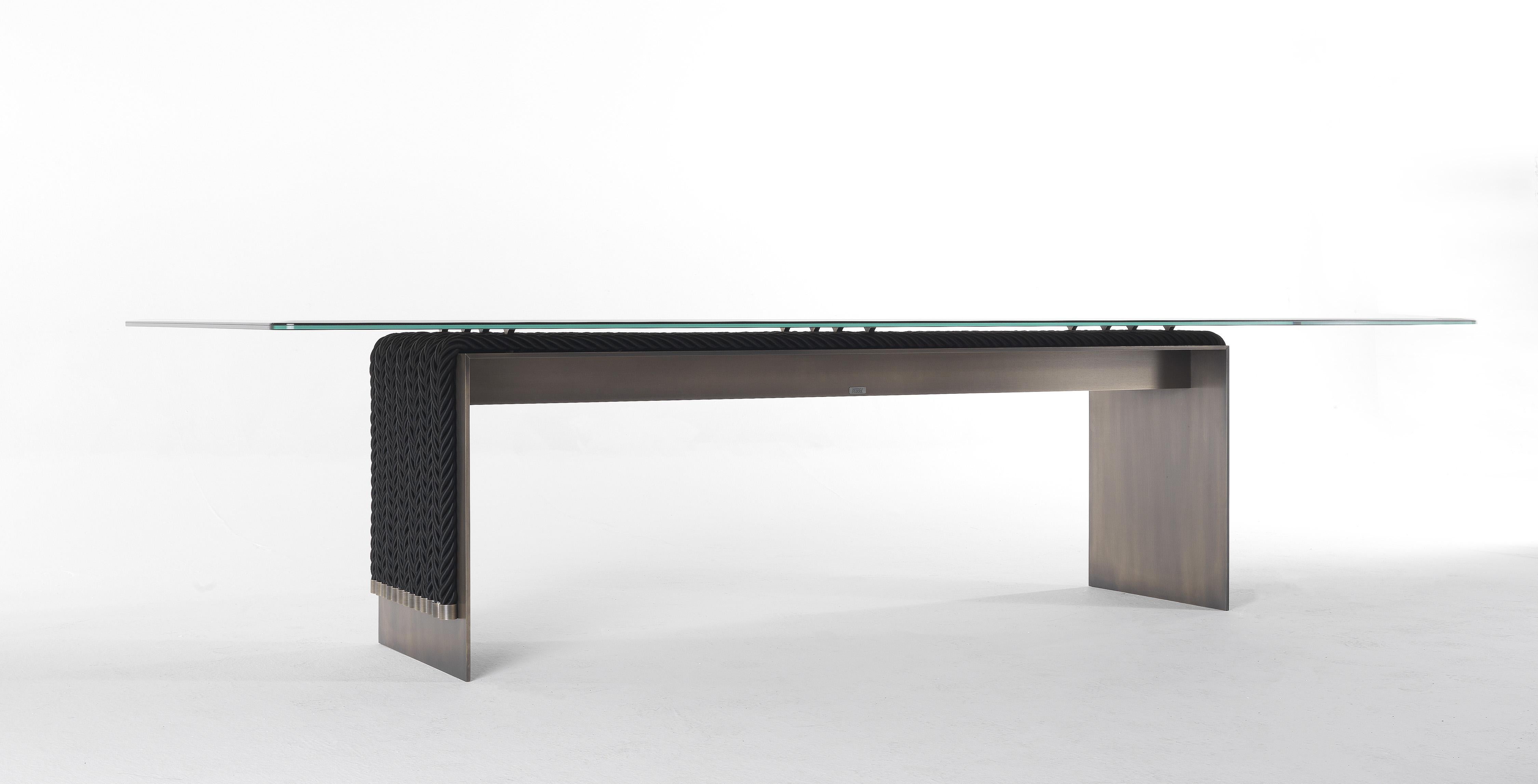 Modern 21st Century Glasgow Table with Black Decorative Ropes by Gianfranco Ferré Home For Sale