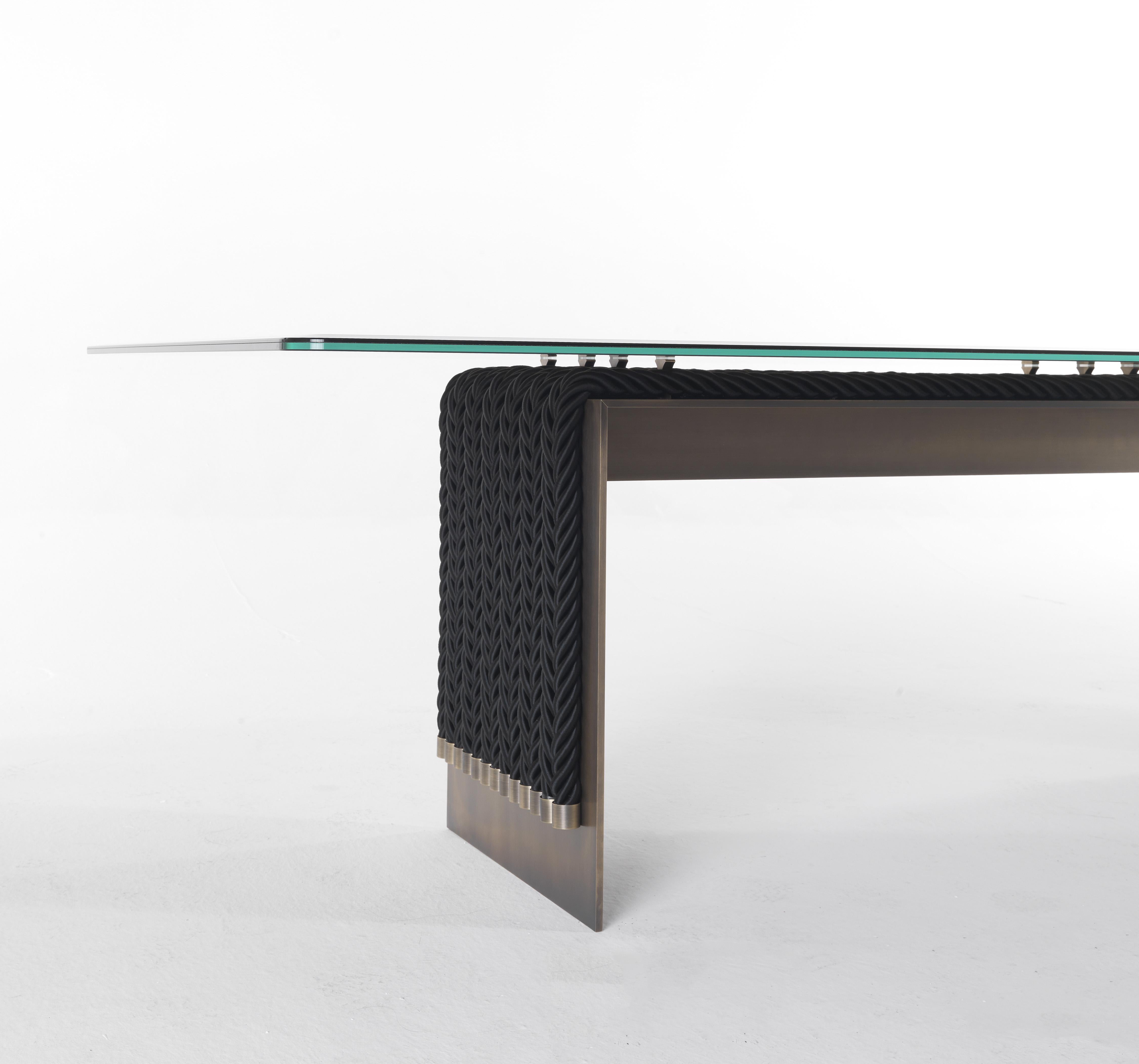 Italian 21st Century Glasgow Table with Black Decorative Ropes by Gianfranco Ferré Home For Sale