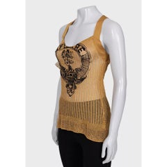 Gianfranco Ferré Gold Embossed Logo Tank Top - Size M