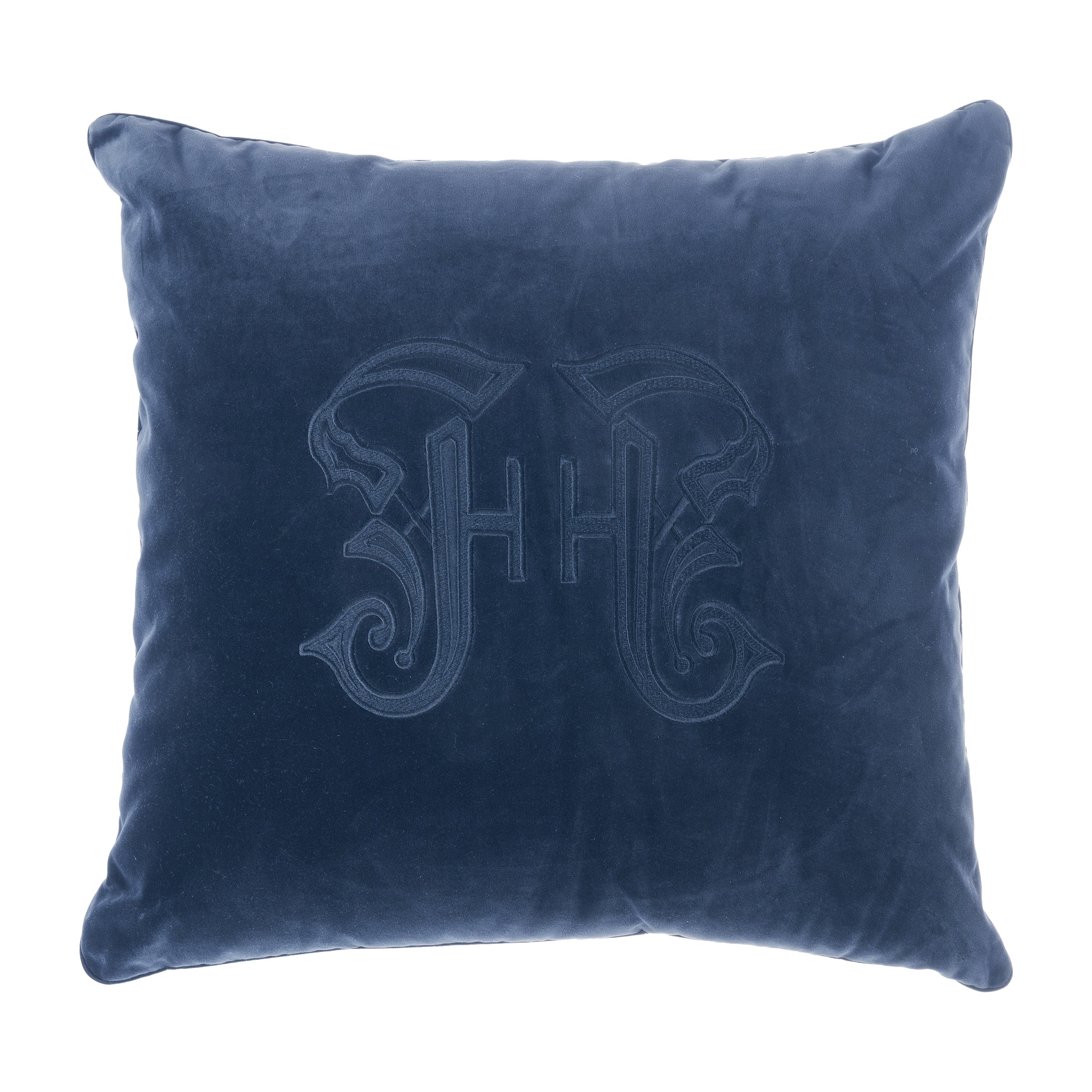 21st Century Gothic Blue Cushion with Gothic Logo by Gianfranco Ferré Home