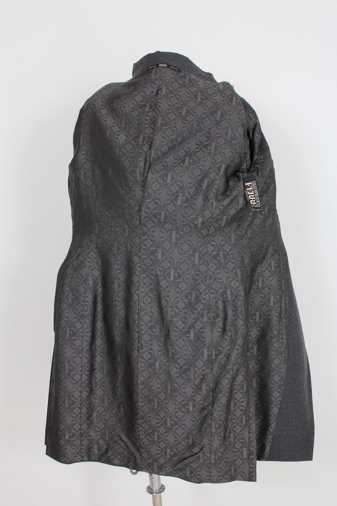 Gianfranco Ferrè Gray Wool Coat For Sale 1