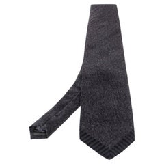 Gianfranco Ferre Grey Texture Print Traditional Silk Tie
