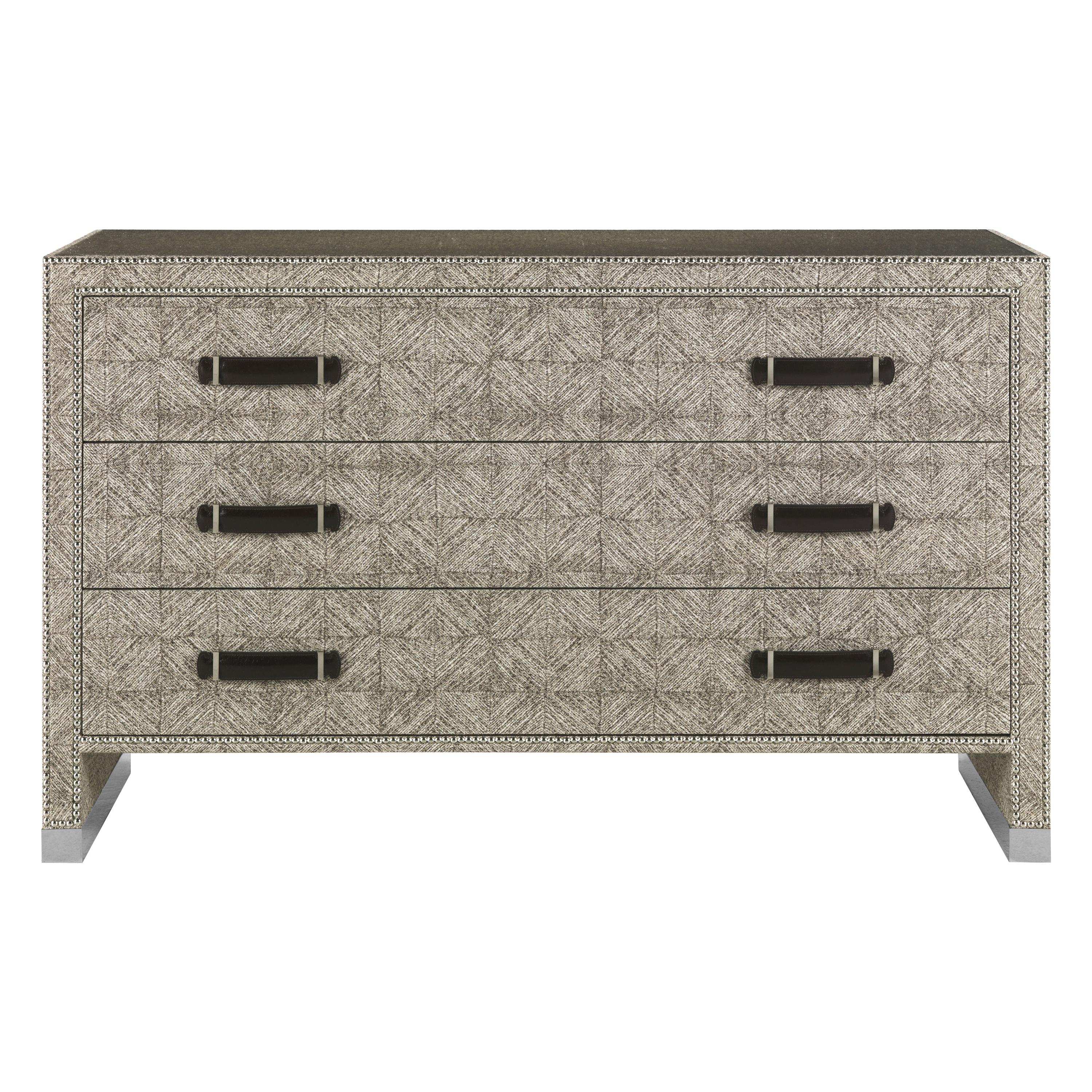 Linen Covered Chest of Drawers For Sale at 1stDibs