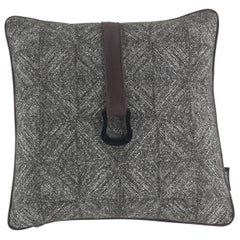 21st Century Harlem Cushion in Fabric and Leather by Gianfranco Ferré Home