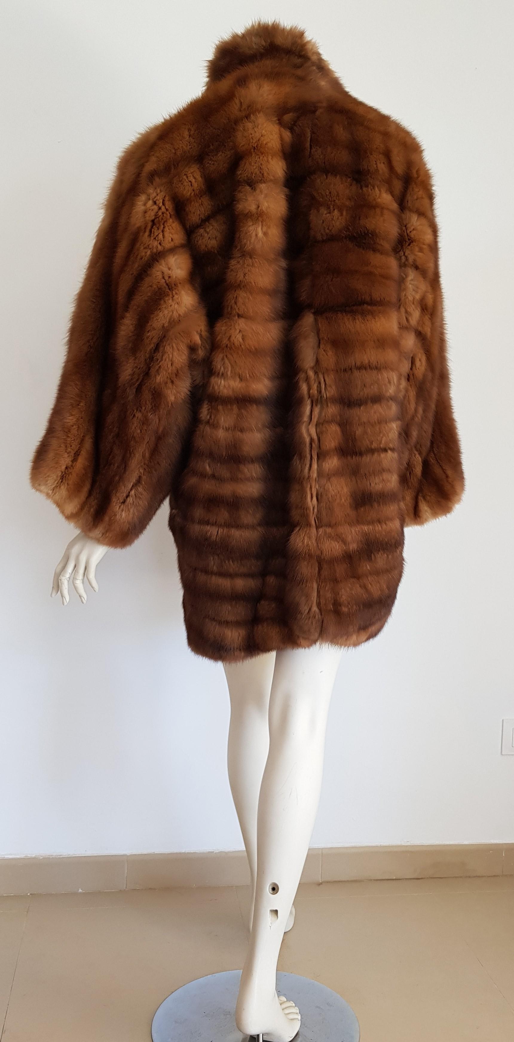 Brown Gianfranco FERRÉ Haute Couture Wild Russian Barguzinsky Sable Fur Coat For Sale