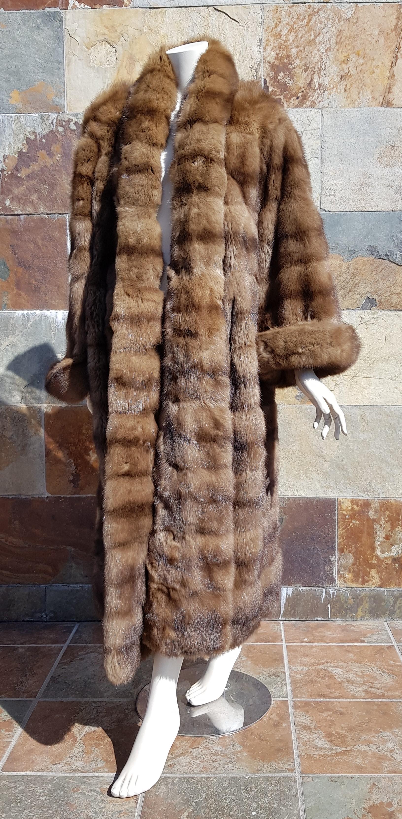 Brown Gianfranco FERRÉ Haute Couture Wild Russian Whole Skins Barguzinsky Sable Fur For Sale