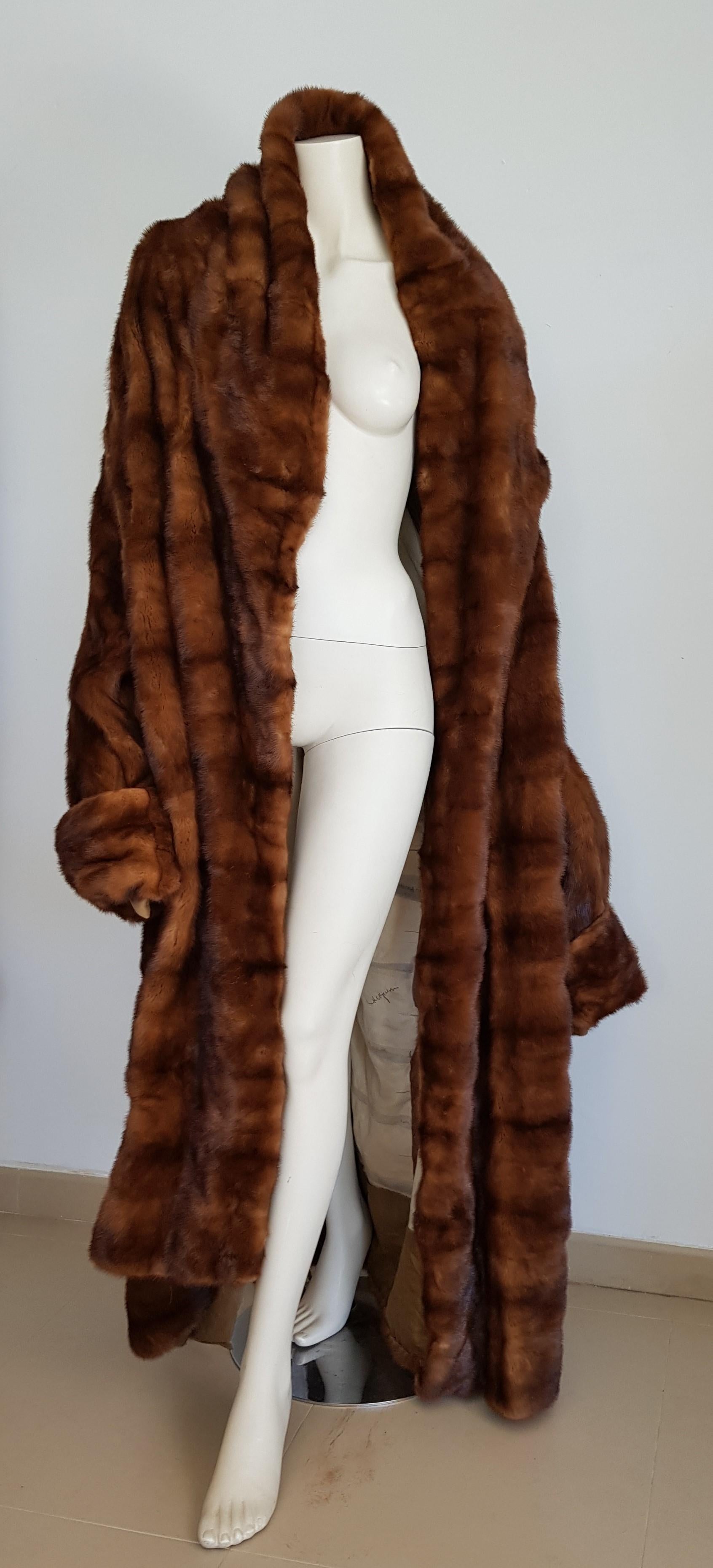 Women's Gianfranco FERRE Haute Couture Wild Russian Whole Skins Mink Long Fur Coat For Sale