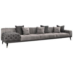 Gianfranco Ferré Home Highlander 3-Seater Sofa in Leather & Fabric