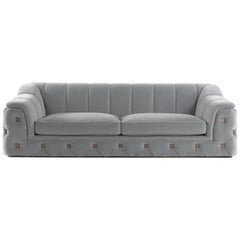 Gianfranco Ferre Hill Three-Seat Sofa in Grey Fabric