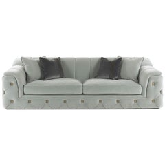 Gianfranco Ferre Hill Three-Seat Sofa in Light Grey Fabric