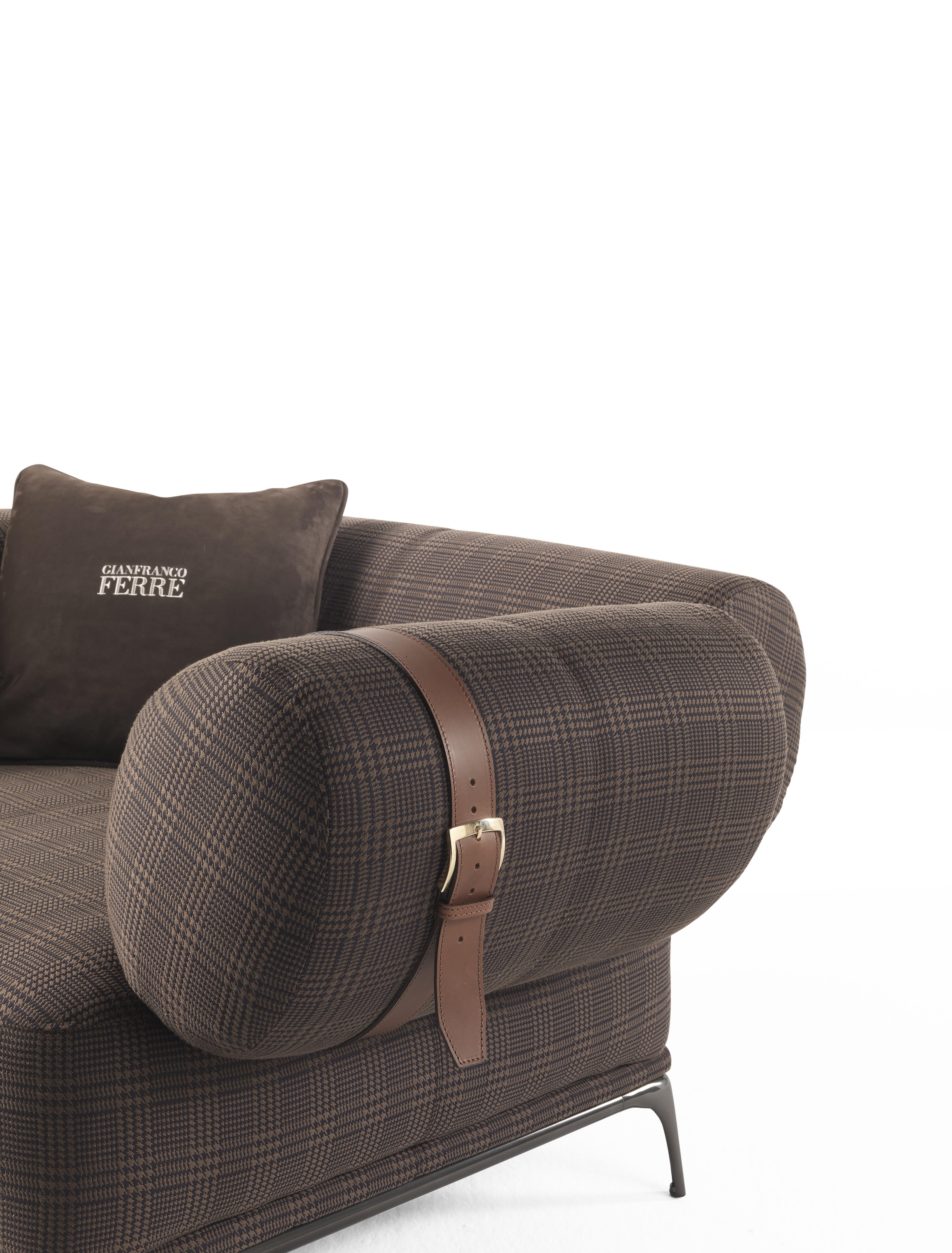 Moderne Fauteuil Phoenix 21st Century en tissu Prince of Wales de Gianfranco Ferré Home en vente