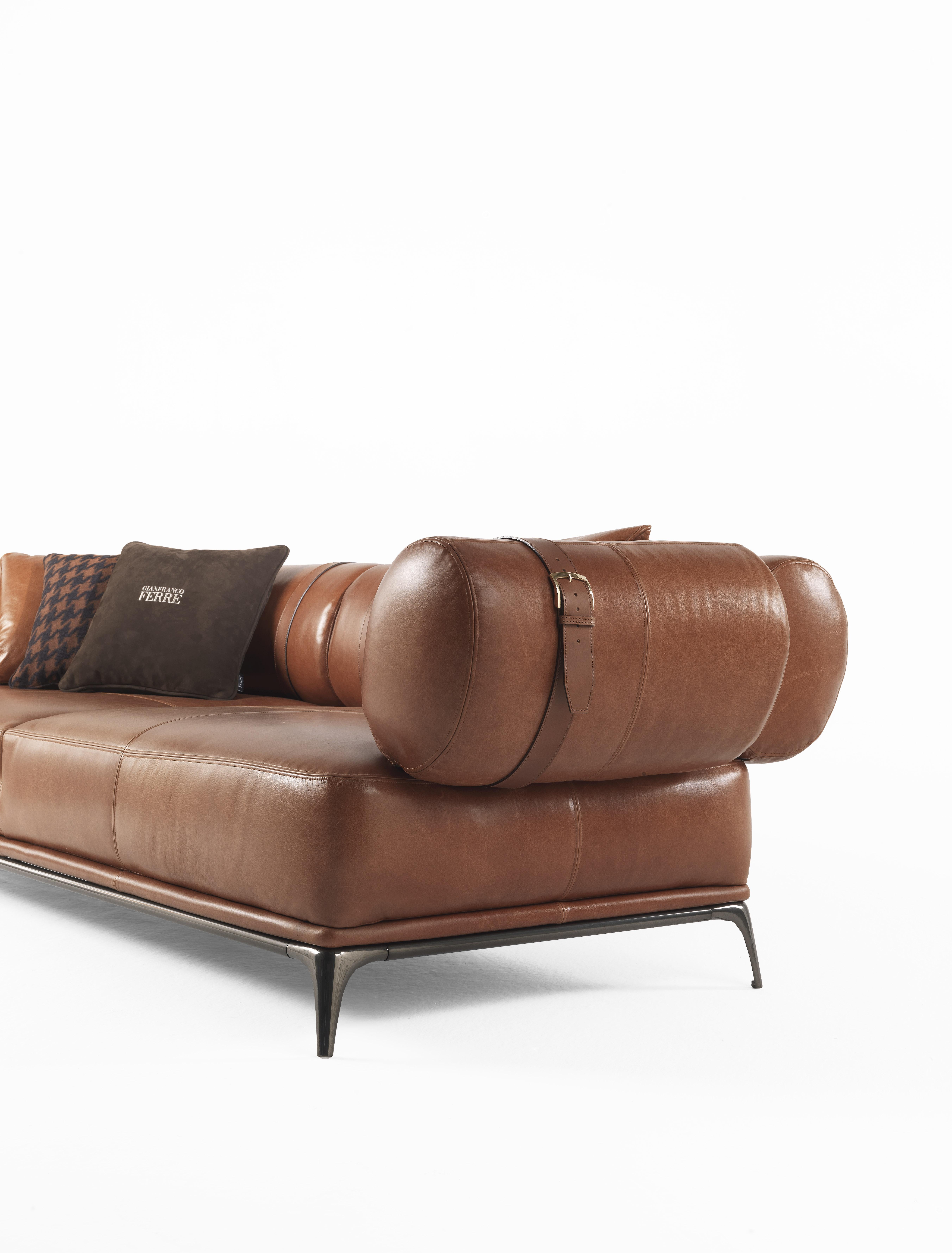 Sofá Phoenix Siglo XXI en piel by Gianfranco Ferré Home Moderno en venta