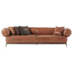 Gianfranco Ferré Home Phoenix Sofa in Natural Saddle Leather