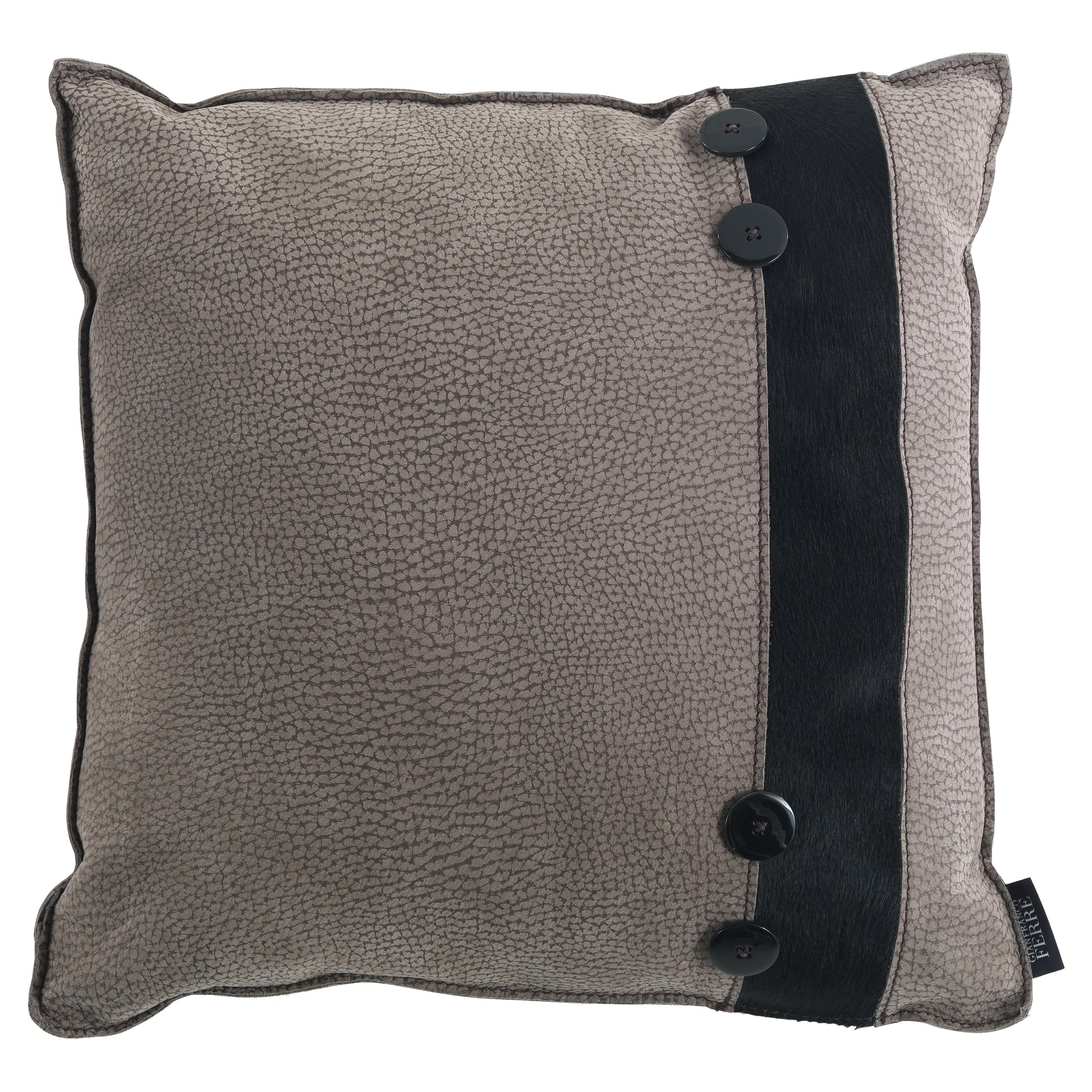 21st Century Hunter_1 Decorative Cushion in Leather by Gianfranco Ferré Home