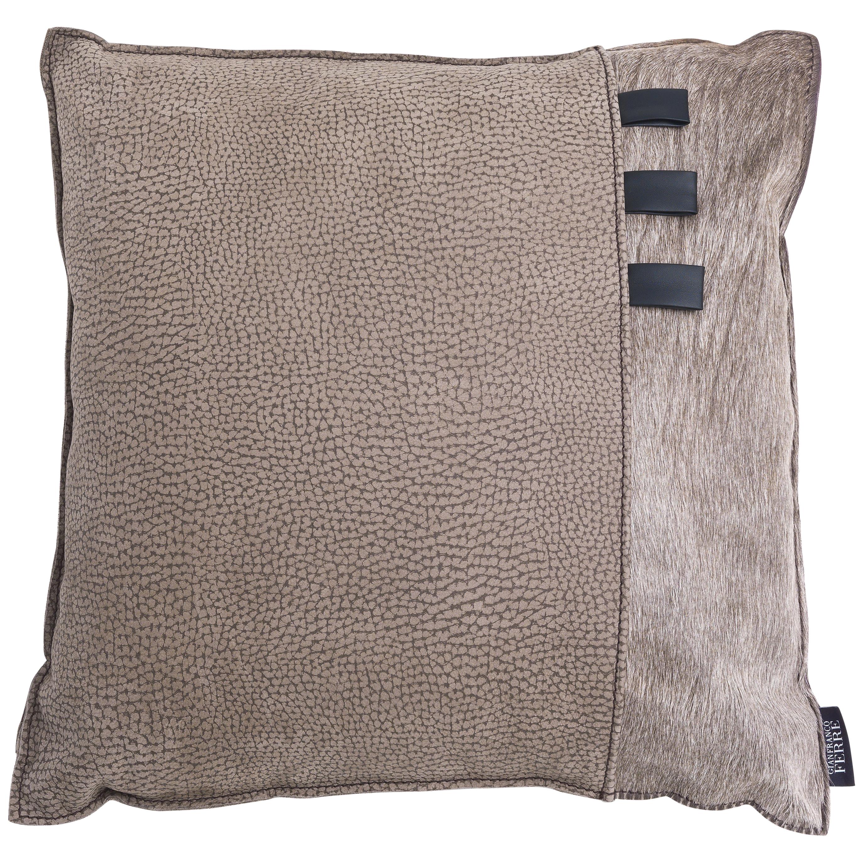 21st Century Hunter_2 Decorative Cushion in Leather by Gianfranco Ferré Home