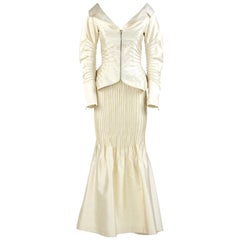 Gianfranco Ferré Ivory Silk Vintage Wedding Suit, 2000s