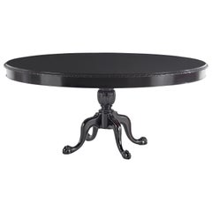Gianfranco Ferré Home James Round Dining Table in Black Lacquered finishing
