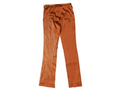 Gianfranco Ferre Jeans Orange Satin Embroidered Pants