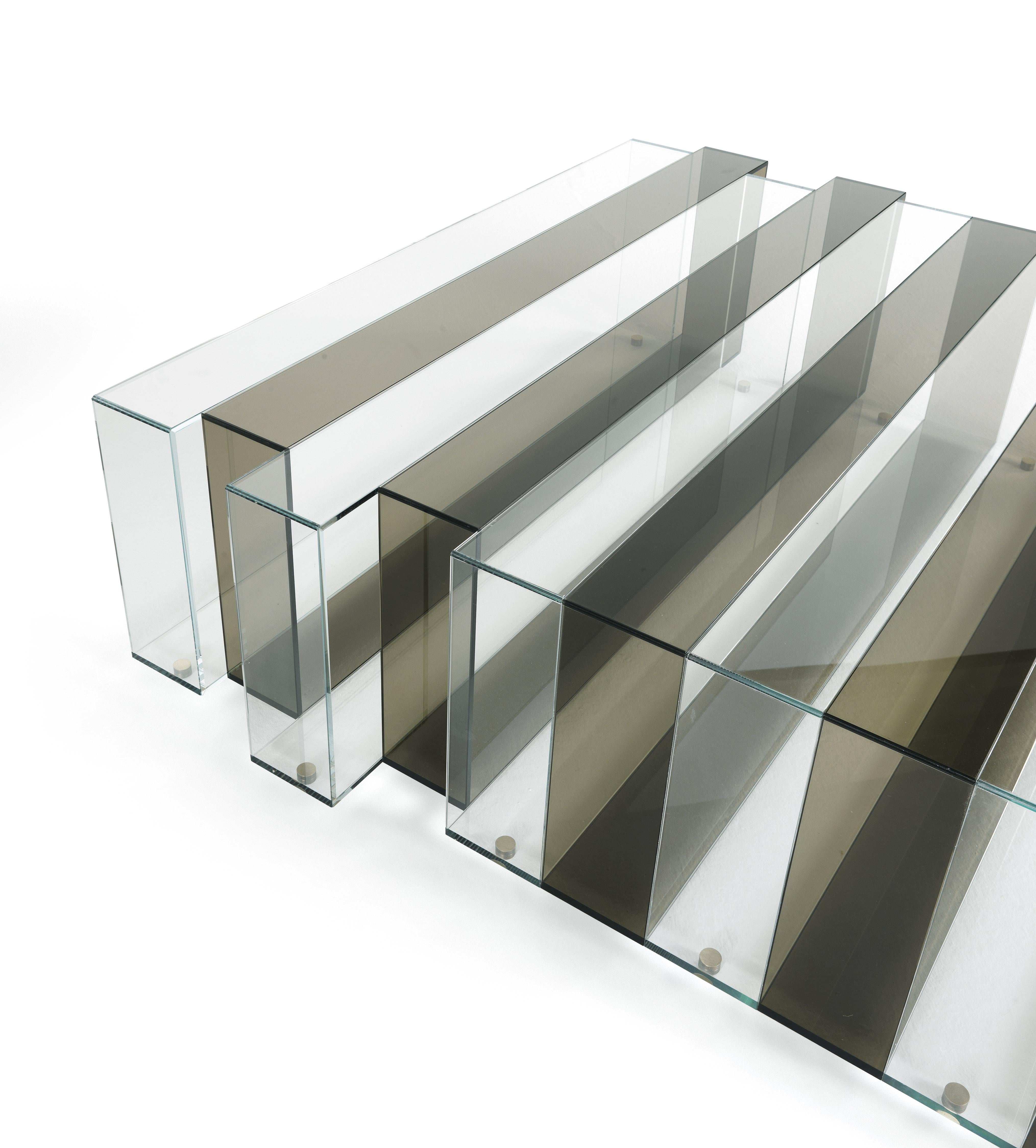 Italian 21st Century Jenga Central Table in Glass by Gianfranco Ferré Home For Sale