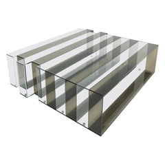 21st Century Jenga Central Table in Glass by Gianfranco Ferré Home
