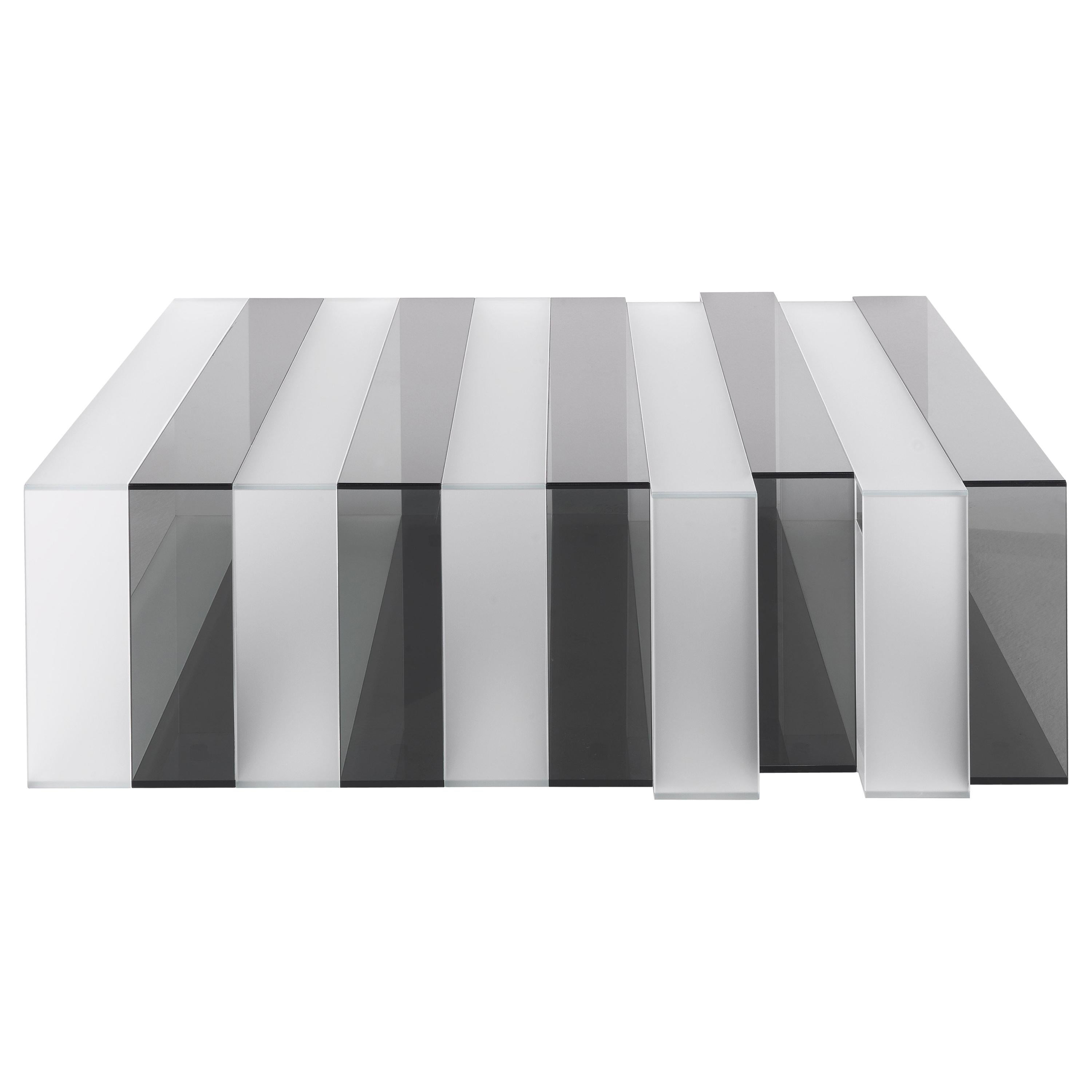 21st Century Jenga Central Table in Smoky Glass by Gianfranco Ferré Home For Sale