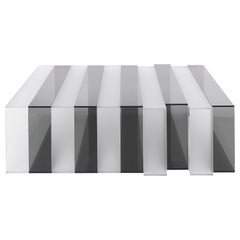 21st Century Jenga Central Table in Smoky Glass by Gianfranco Ferré Home