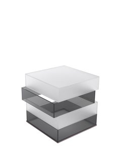 21st Century Jenga Side Table in Smoky Glass by Gianfranco Ferré Home