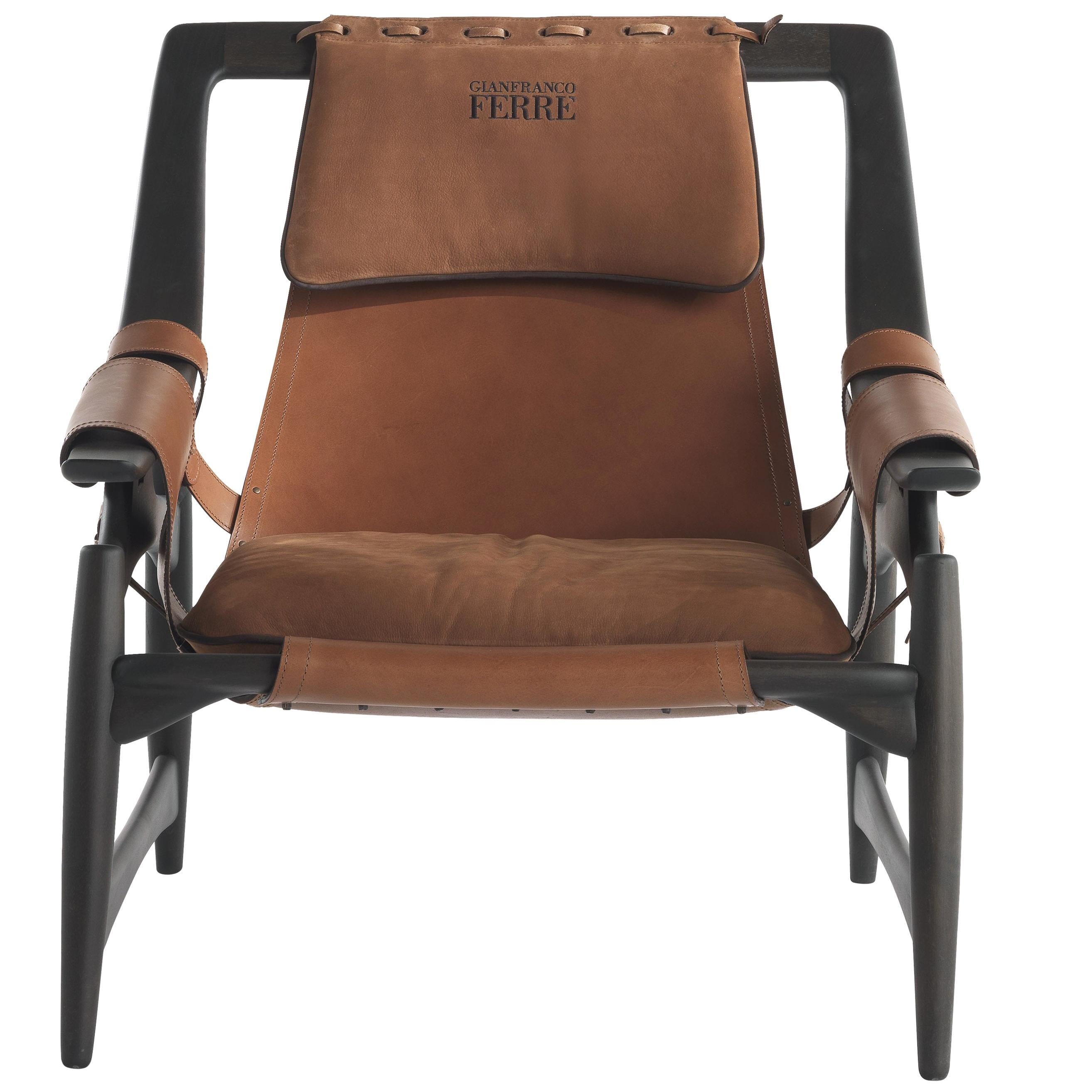 Fauteuil Kalamaja du XXIe siècle en cuir par Gianfranco Ferré Home