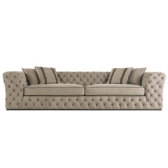 Gianfranco Ferre King's Cross Three-Seat Sofa in Beige Leather