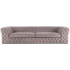 Gianfranco Ferre King's Cross Three-Seat Sofa in Taupe Leather