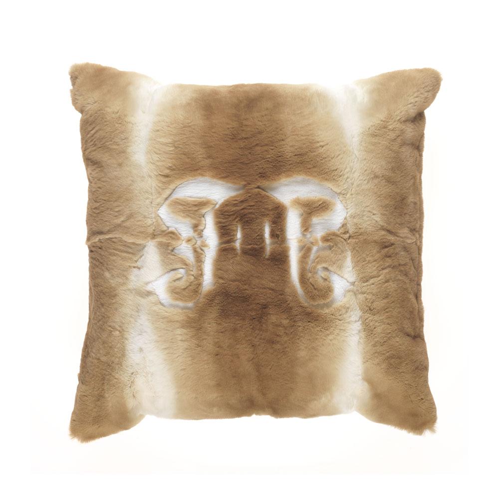 Gianfranco Ferré Kirah Gothic Pillow in Beige Orylag Fur For Sale