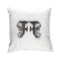 Gianfranco Ferré Kirah Gothic Pillow in White and Grey Orylag Fur