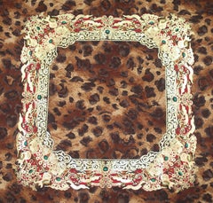 Gianfranco Ferre Large Silk Leopard Animal Print Scarf, 1980's