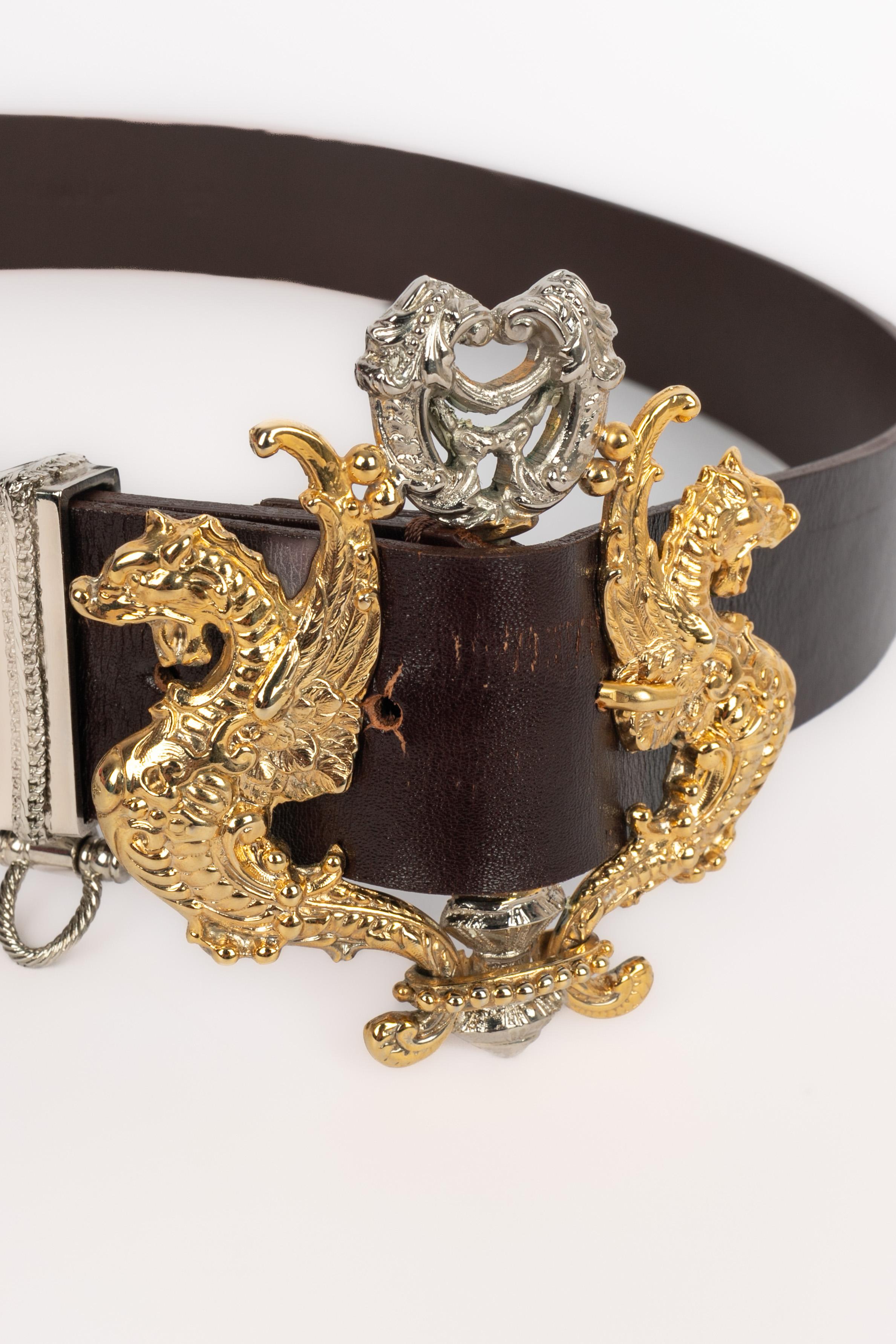 Beige Gianfranco Ferré leather belt For Sale