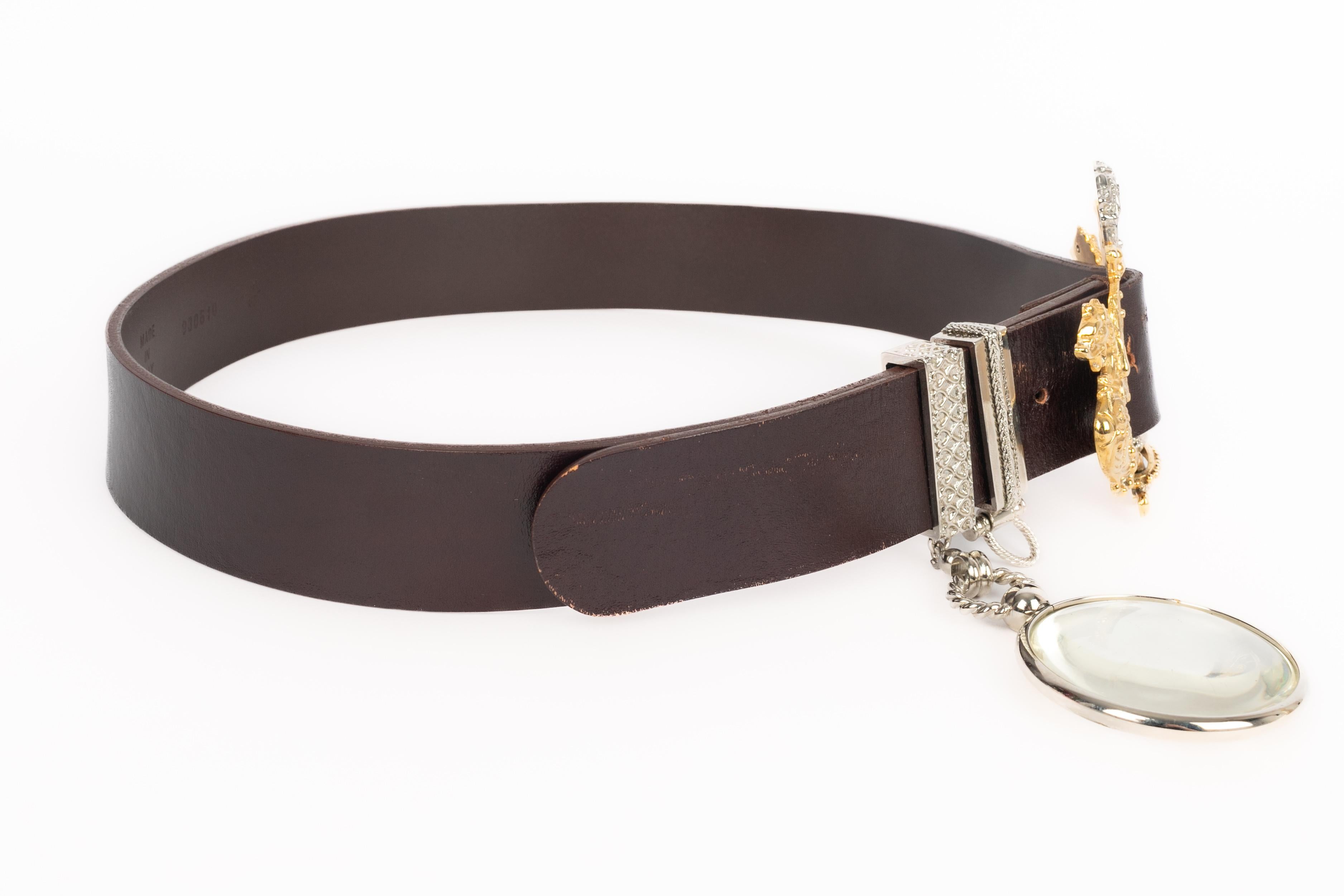 Gianfranco Ferré leather belt In Excellent Condition For Sale In SAINT-OUEN-SUR-SEINE, FR