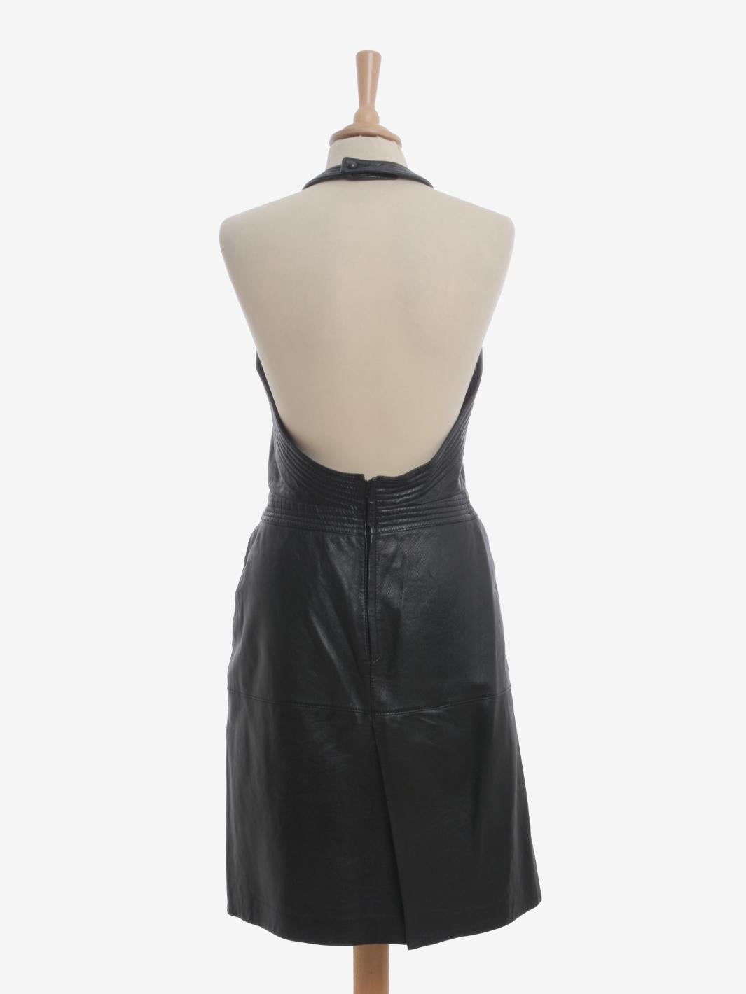 Women's Gianfranco Ferré Leather Midi Dress - 80s For Sale