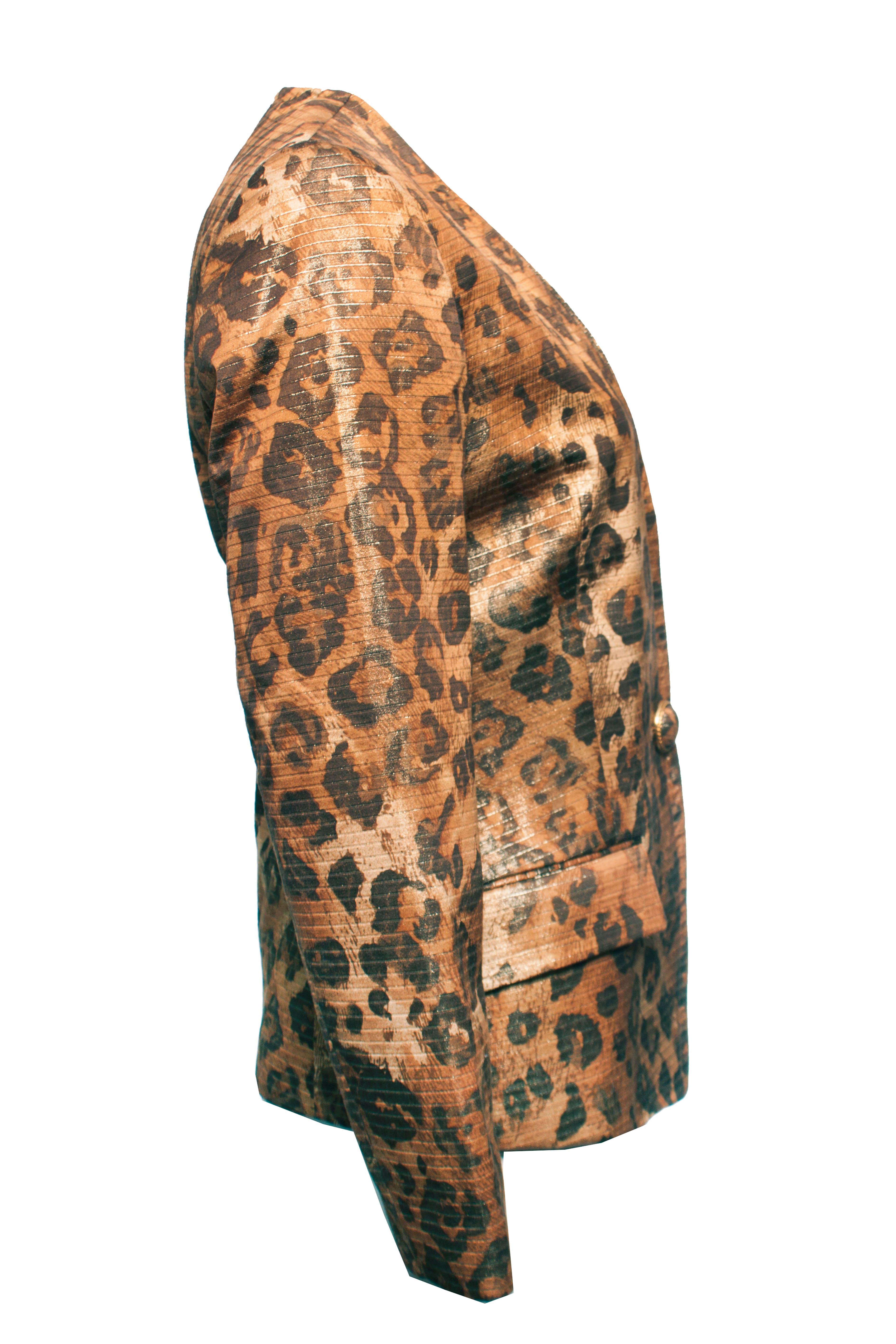 Gianfranco Ferrè, blazer leopardato con lurex. In condizioni ottime in vendita a AMSTERDAM, NL