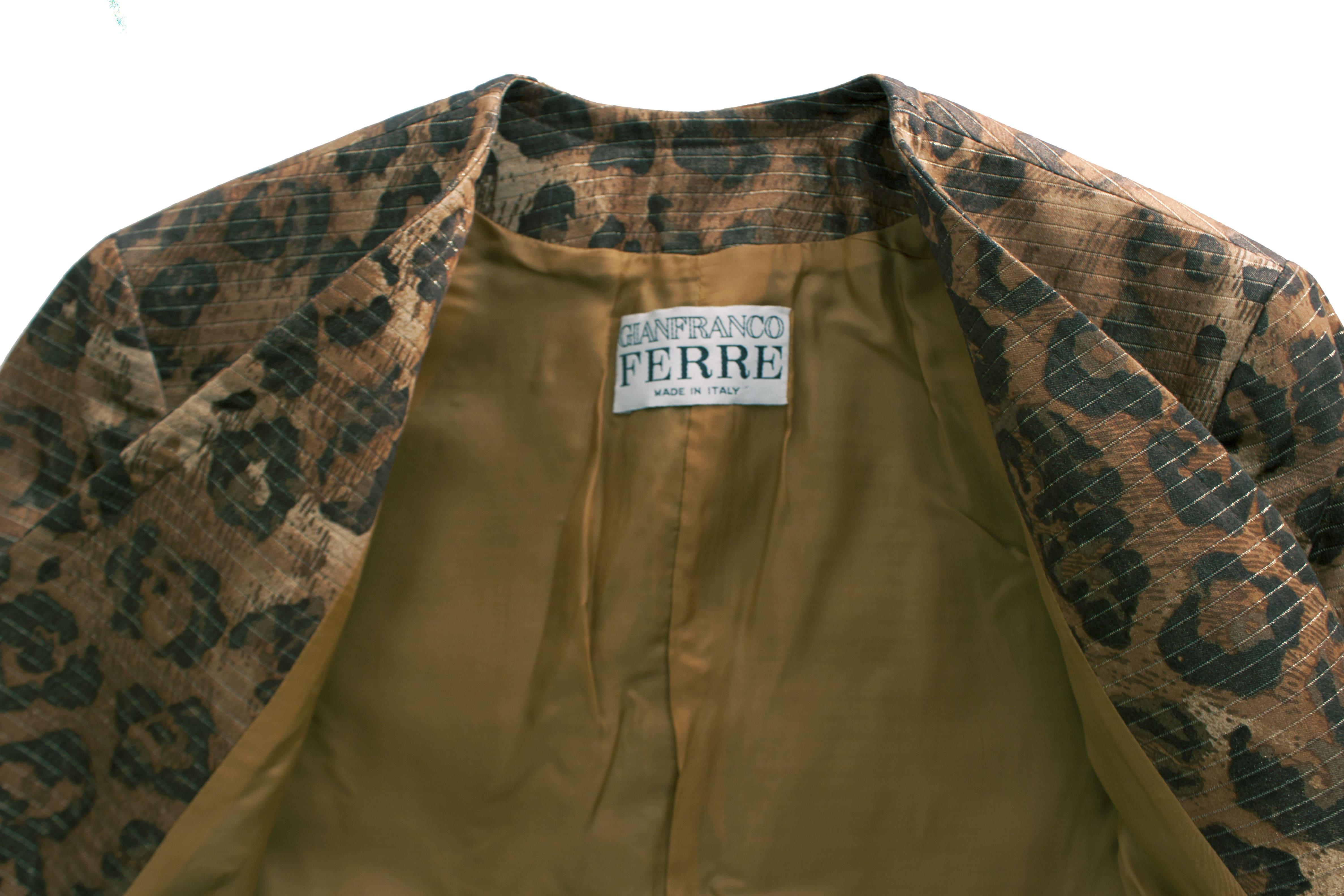 Donna Gianfranco Ferrè, blazer leopardato con lurex. in vendita