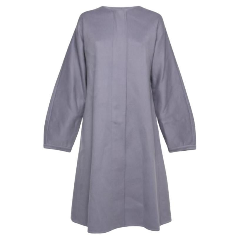 Gianfranco Ferre Cappotto in lana viola chiaro con dettaglio a pieghe XL in vendita