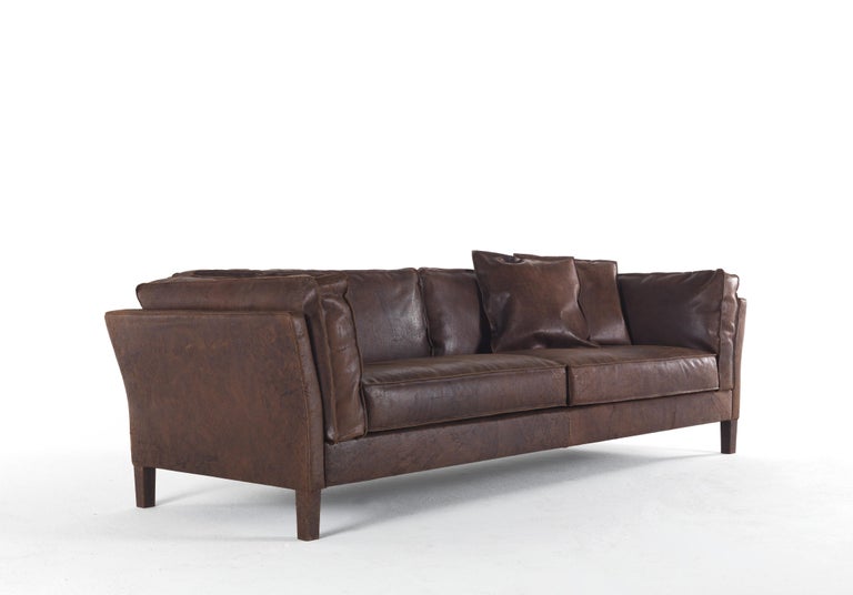 Gianfranco Ferré Loft 3 Seat Sofa In Leather Upholstery For Seat Sofa In Leather Upholstery