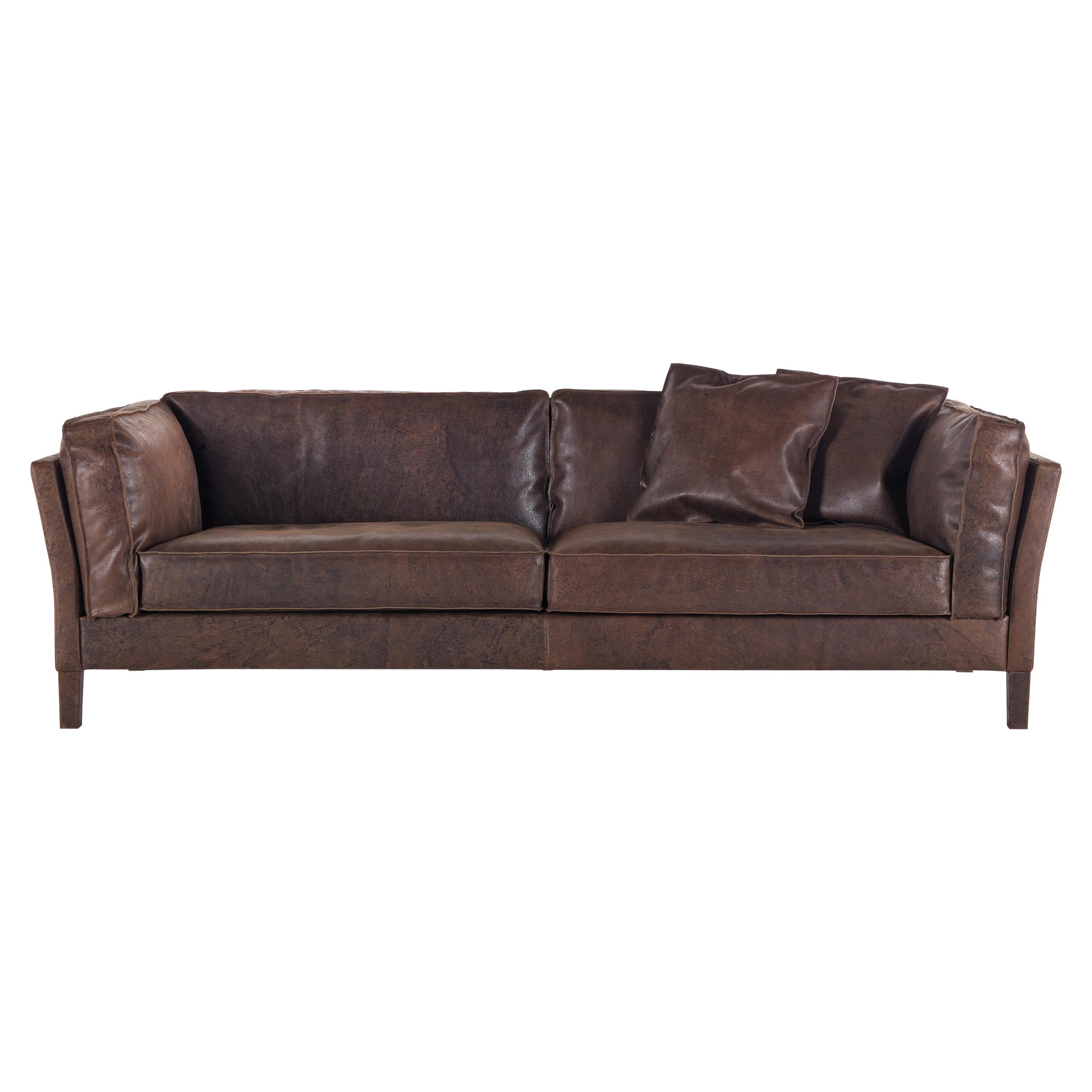 21st Century Loft 3-Seater Sofa in Leather by Gianfranco Ferré Home