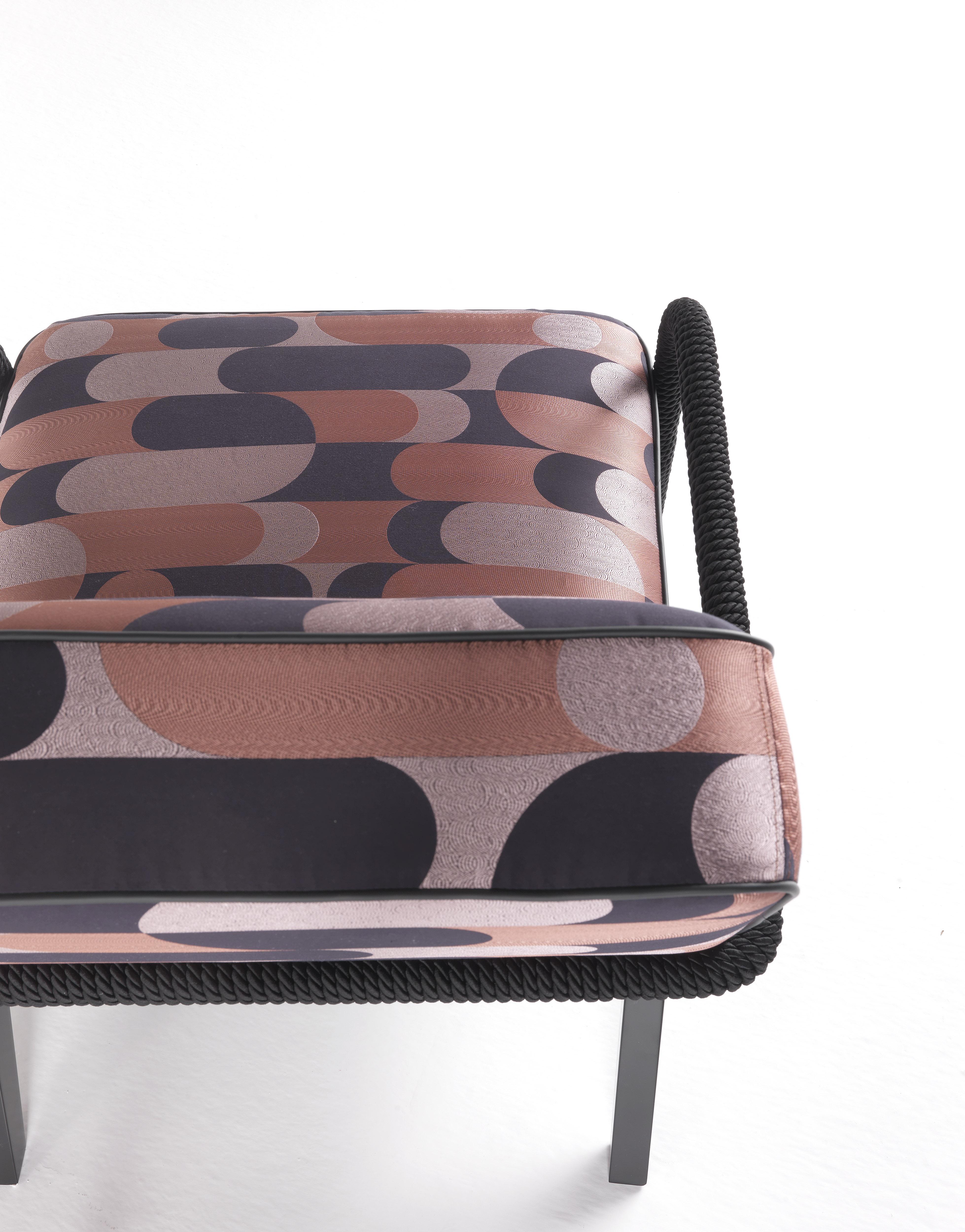 Contemporary 21st Century Loop Armchair in 1950s Pink Jacquard by Gianfranco Ferré Home