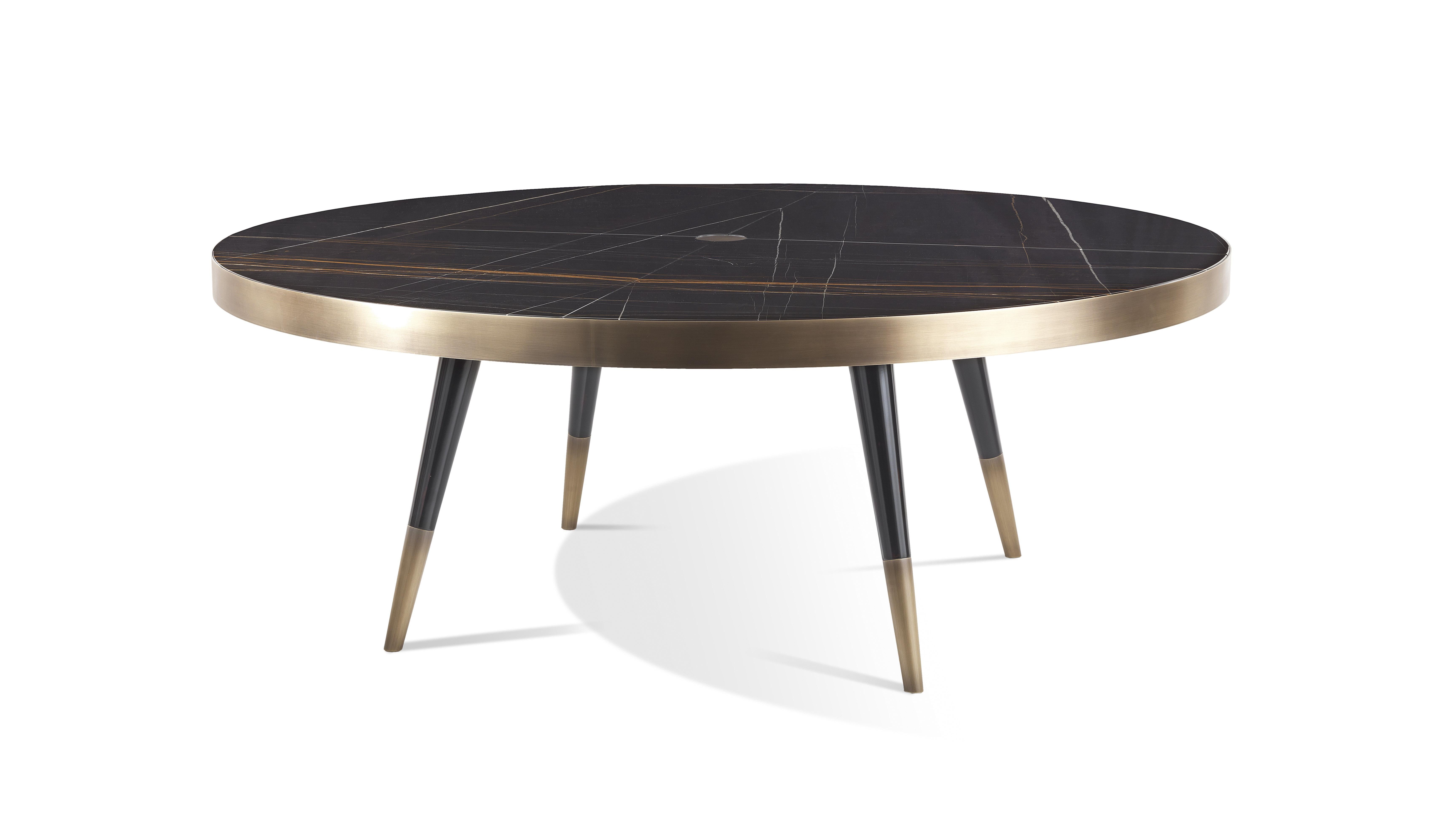 Moderne Table à manger Mayfair du 21e siècle avec marbre par Gianfranco Ferré Home en vente