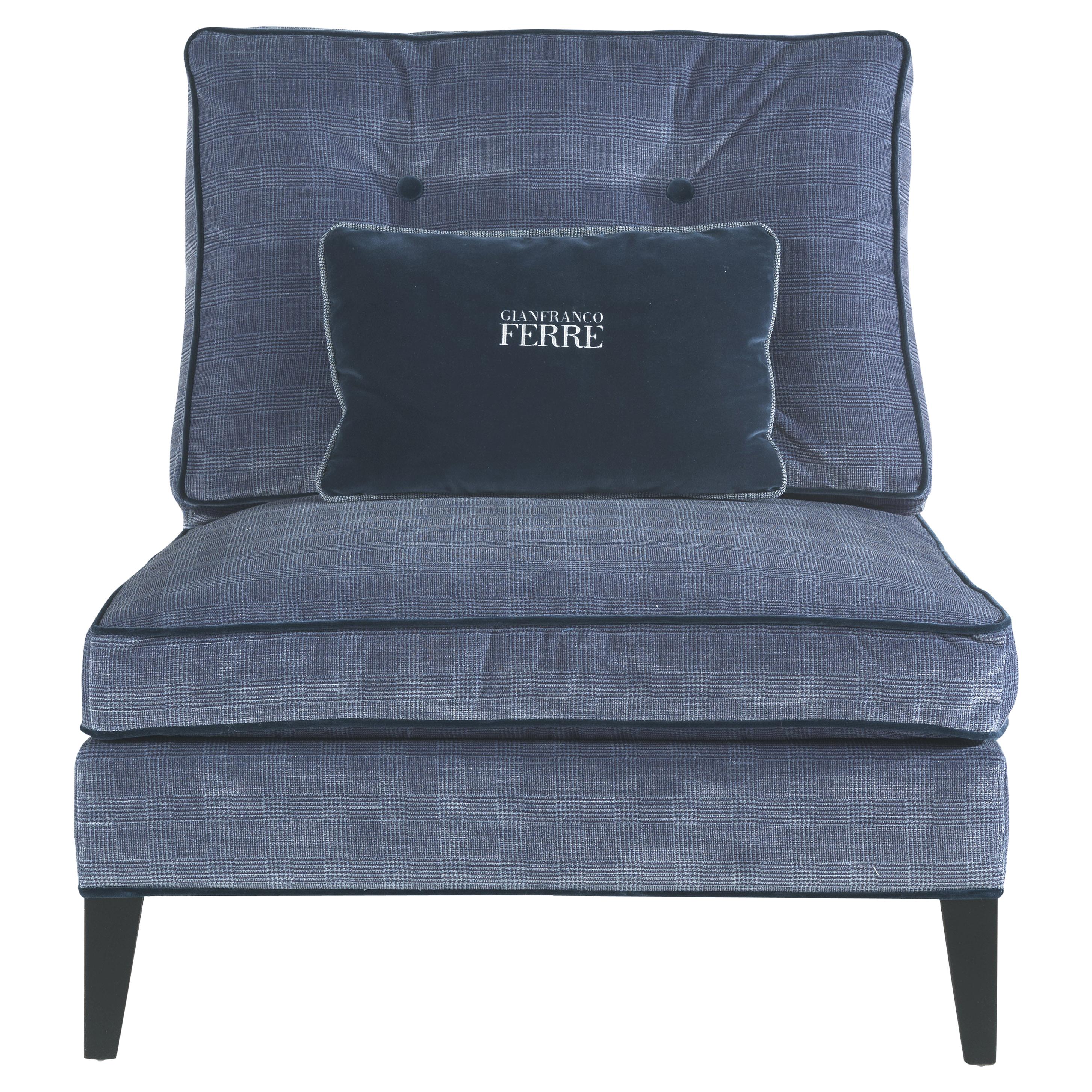 Gianfranco Ferré Home Melvin Armchair in Wool Iconic Cotton For Sale