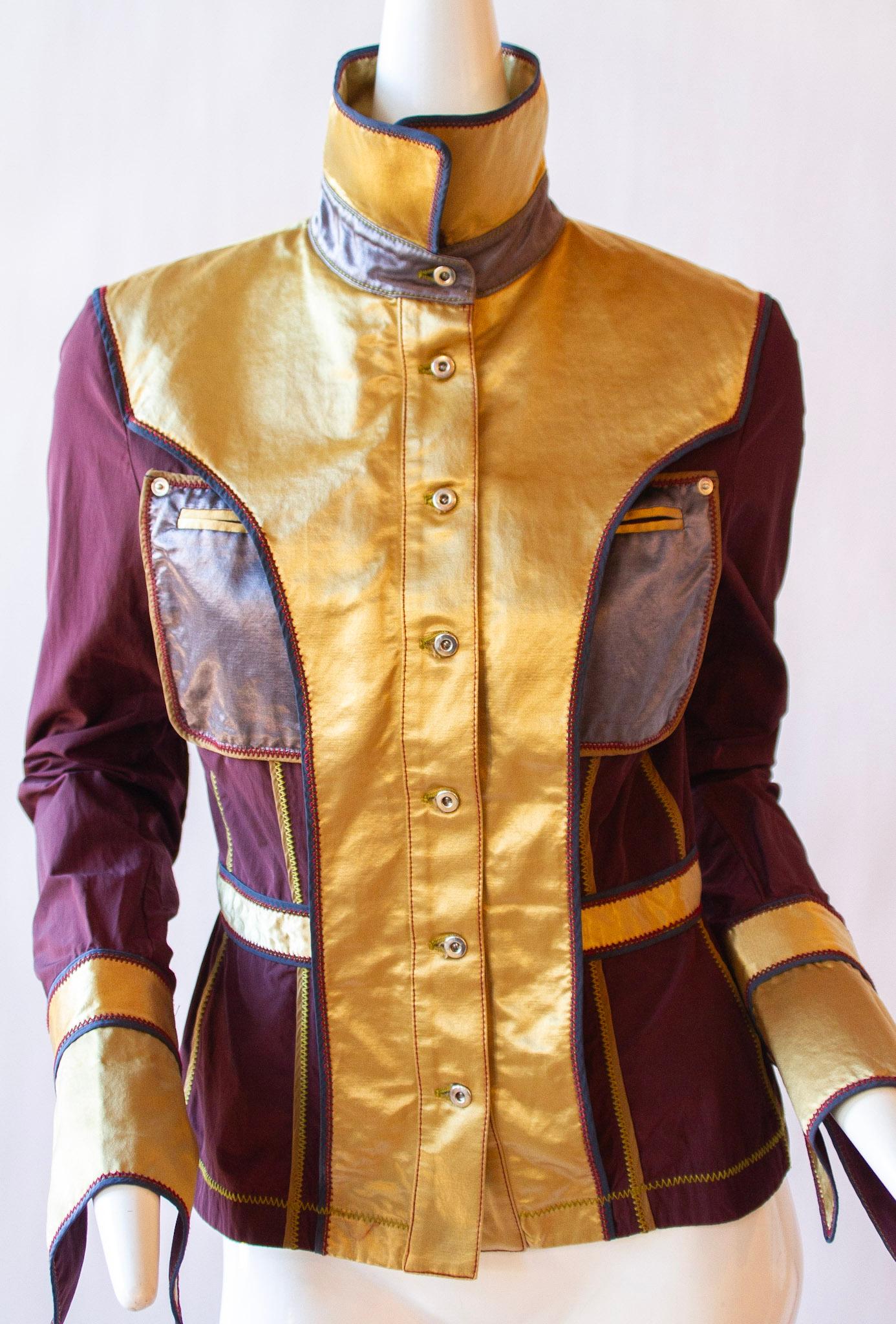 Gianfranco Ferre Metallic Jacket  In Excellent Condition For Sale In Kingston, NY